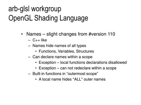 Ppt Arb Glsl Workgroup Update Powerpoint Presentation Free Download