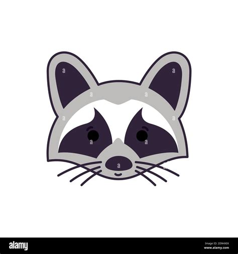 Raccoon Face Logo Cute Raccoon Isolated In White Background Vector