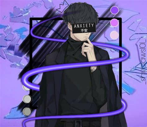 Anxiety Tags Purple Animeboy Purpleaesthetic
