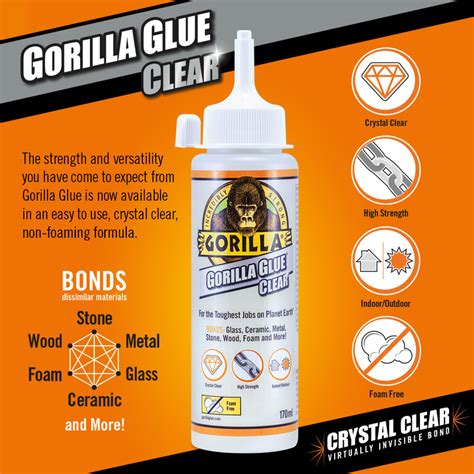 Gorilla Glue Clear 170ml Toolstation