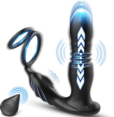 3 en 1 vibrador de anal con anillo de pene juguetes sexuales anales masculinos estimulador de