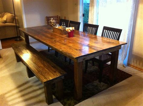 40 free diy farmhouse table plans to give a rustic feel to your dining room. Ana White | Dining Table and Bench - DIY Projects
