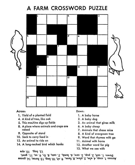 Easy Kids Crossword Puzzles With Images Free Printable Crossword