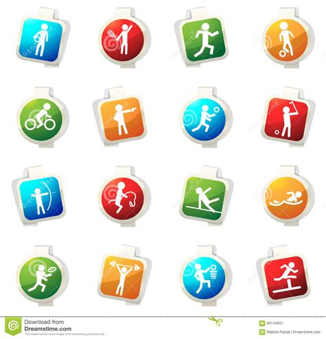 Sports Icons Set Stock Vector Illustration Of Golf Baseball 66144551