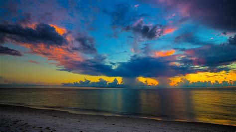 Florida Beach Sunset Hd Wallpaper Background Image