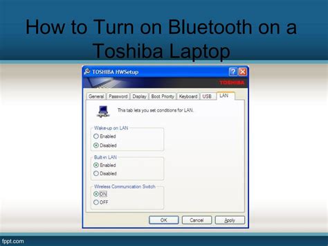 Or you can hit the windows key and search for it from the start screen and select bluetooth settings from the results. How to Turn on Bluetooth on a Toshiba Laptop by Kelli ...