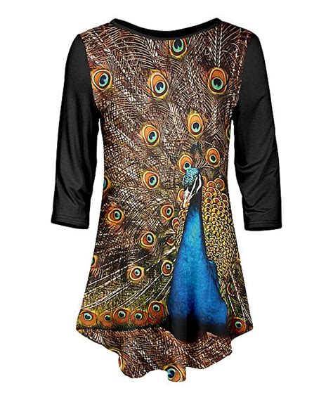 Black And Brown Peacock Tunic Sizes Small Through 4x Plus This Gorgeous