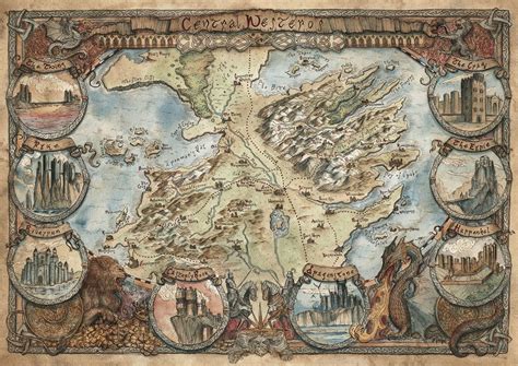 Artstation Central Westeros Map Game Of Thrones Francesca Baerald