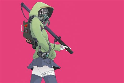 Anime Girls Anime Original Characters Gas Masks