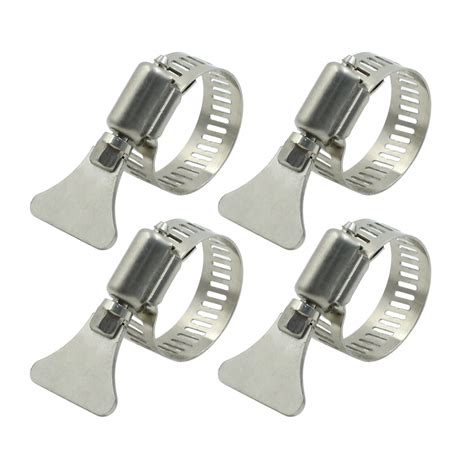 4pcs Stainless Steel Adjustable Worm Gear Hose Clamp Fuel Line Clamps