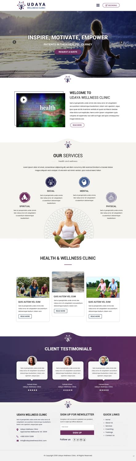 Elegant Personable Health And Wellness Web Design For Udaya Wellness