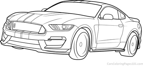 Some of the coloring page names are mustang cars coloring car colors car drawings, ford mustang gt car coloring best place to color click on the coloring page to open in a new window and print. Ford Mustang Shelby GT350 - 2019 - Front View Coloring ...