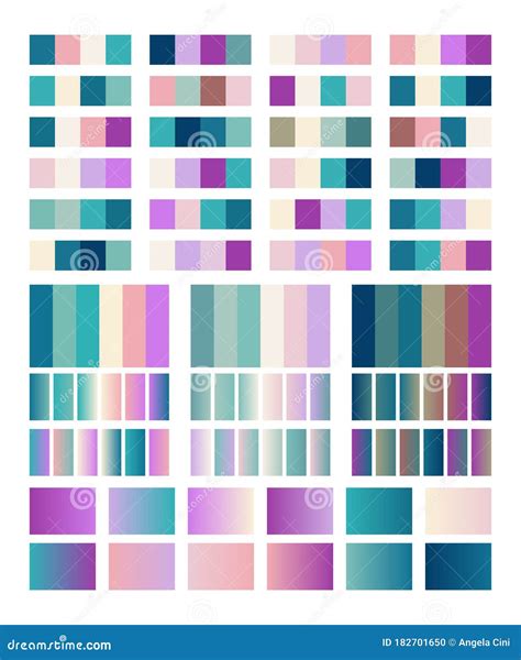 Cold Color Palette Swatches Design Stock Vector Illustration Of