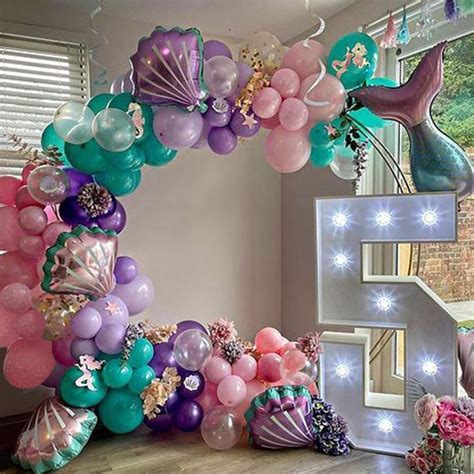 97pcs Mermaid Party Balloon Garland Arch Kit Purple Pink Shell Etsy