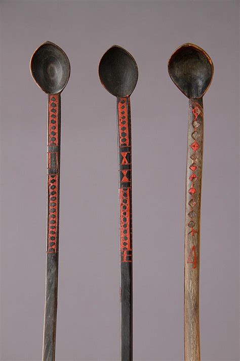 South African Zulu Carved And Decorated Bone And Horn Snuff Spoons