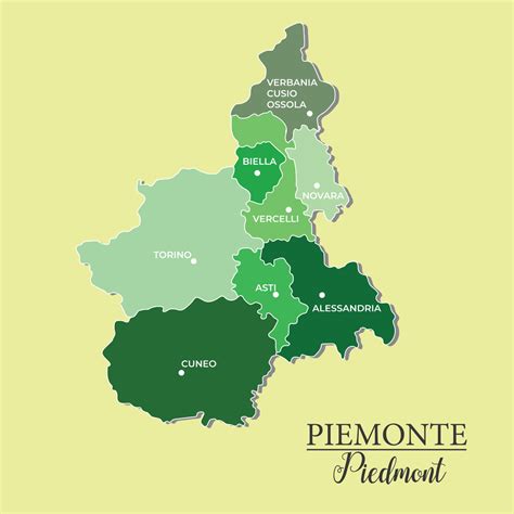 Piedmont Vector Map Divided Into Provinces Vitalia Tours And Celebrations