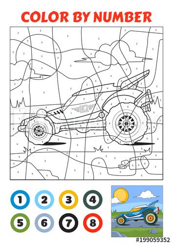 Muscle car coloring pages ]. Color by Number is an educational game for children. Blue ...