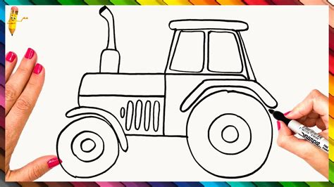 Cómo Dibujar Un Tractor Paso A Paso Dibujo De Tractor Fácil