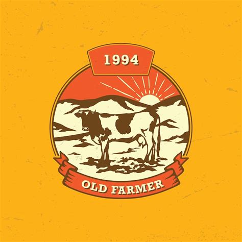Premium Vector Cow Vintage Badge Farmer Logo Illustration