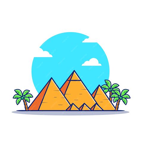 Premium Vector Pyramid Cartoon Icon Illustration Famous Building