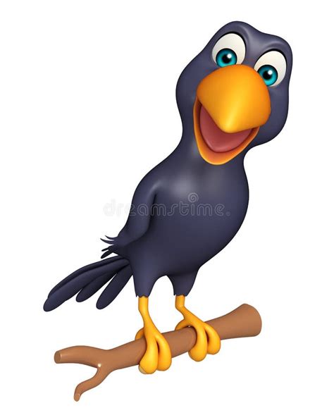 Sitting Crow Cartoon Character Stock Illustration Illustration Of