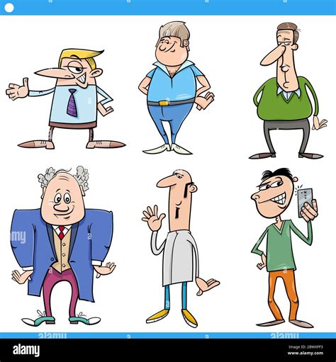 Cartoon Illustration Set Of Funny Men People Characters Stock Vector