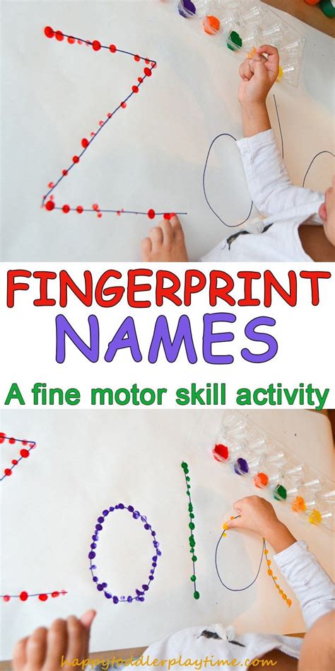 Fingerprint Names Happy Toddler Playtime Alphabet Activities
