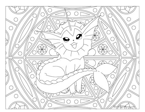 Adult Pokemon Coloring Page Vaporeon ·