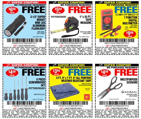 They allow customers to apply their coupons to previous purchases. Some free gifts from Harbor Freight! Great for campers : coupons