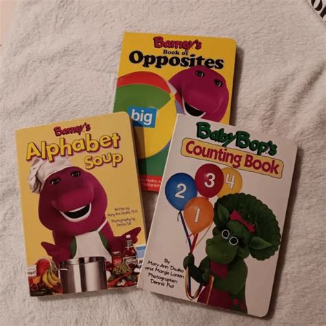 Barney Alphabet Soup Counting Opposites Vintage Book Lot 1997