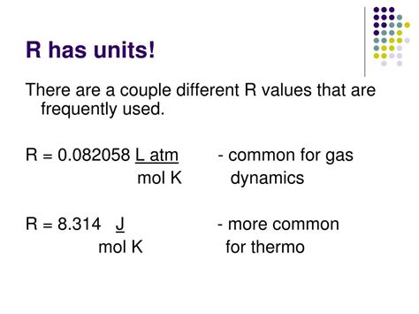 If the pressure p is in atmospheres (atm), the volume v is in liters (l), the moles n is in moles (mol), and temperature t is in kelvin (k), then r lastly, this video may help introduce you to the ideal gas law. PPT - Ideal Gas Law PowerPoint Presentation, free download - ID:677824