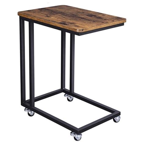 Find tv trays at wayfair. Modern Industrial Side Table Nightstand TV Tray on Wheels ...