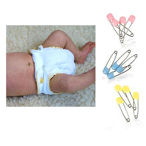 24 Pc Baby Diaper Pins Safety Pin Lock Cloth Changing Locking Clip