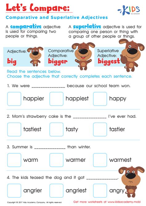 Superlative Adjectives Worksheets Worksheets For Kindergarten