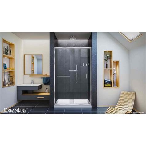 dreamline infinity z 44 48 w x 72 h single sliding semi frameless shower door and reviews wayfair