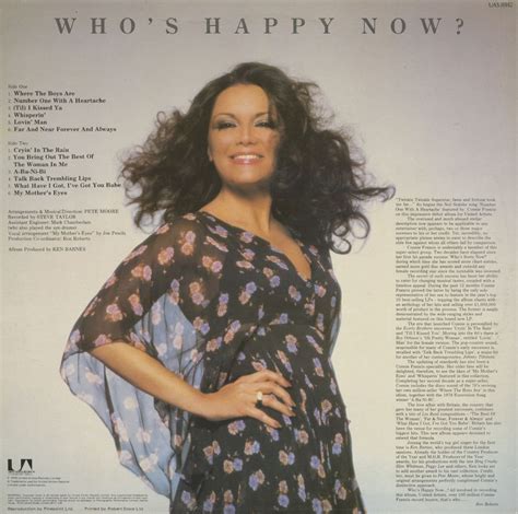 Though, she is 5′ 5″ in feet and inches and 167 cm in centimetres tall, she weighs about 165 lbs in pound and 75kg in kilograms. Connie Francis LP: Who's Happy Now (LP) - Bear Family Records