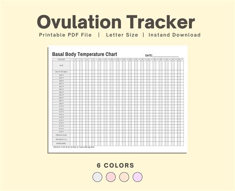 Basal Body Temperature Chart Ovulation Tracker Bbt Etsy
