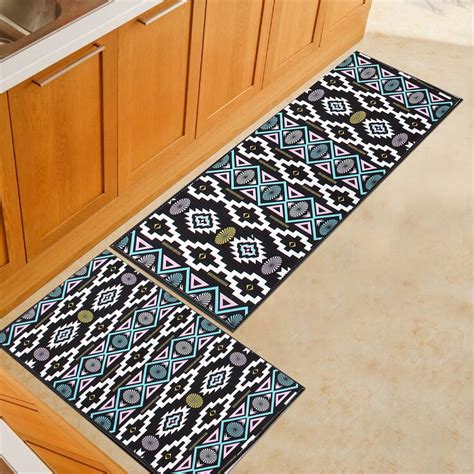 2pcs Non Slip Kitchen Floor Carpet Runner Rug Mat Doormat Runner Rug