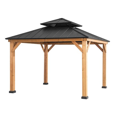 Archwood 10 Ft X 10 Ft Cedar Framed Gazebo With Steel Hardtop Plus Co