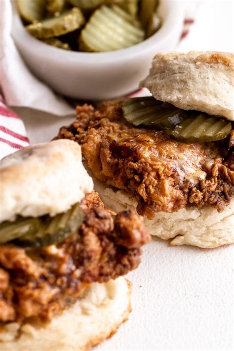 Fried Chicken Biscuits With Hot Honey Butter Cooking With Cocktail Rings