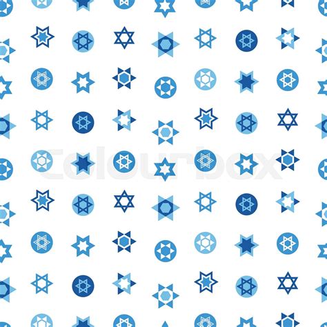 Jewish Stars Set Seamless Pattern Star Of David National Israel