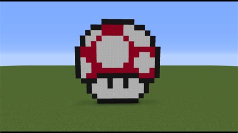 Minecraft Pixel Art A Mushroom From Super Mario Bros Youtube
