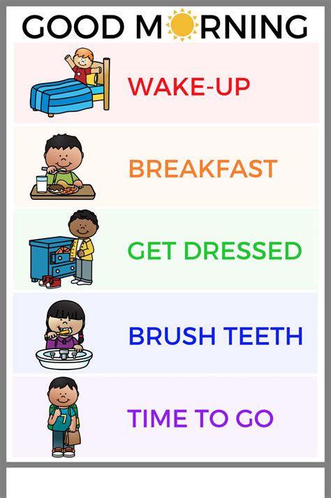 Free Morning Routine Chart For Kids