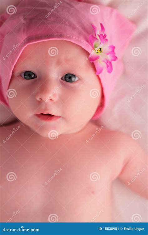 Baby In Pink Stock Image Image Of Girl Happiness Living 15538951