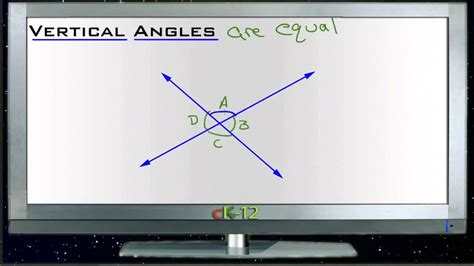 Vertical Angles Lesson Basic Geometry Concepts Youtube