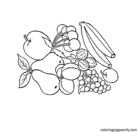 Tropical Fruit Coloring Page Free Printable Coloring Pages