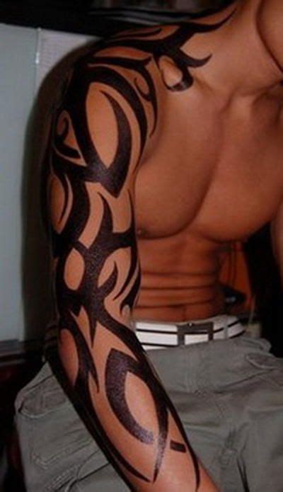Right Full Sleeve Black Tribal Tattoo For Men Tribal Sleeve Tattoos