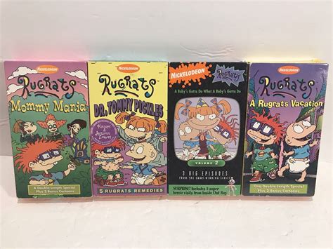 Lot Of 4 Nickelodeon Rugrats Vhs Tapes Lot Vintage Retro 90s Orange