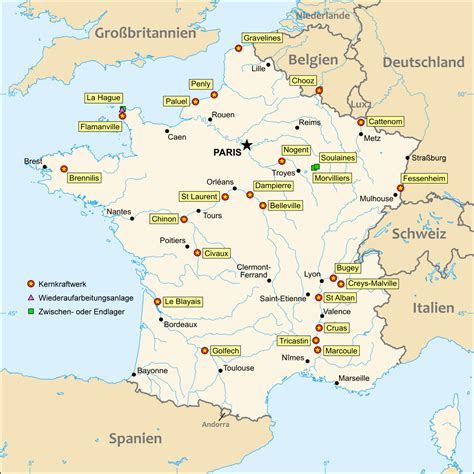 Straßenkarte von frankreich mit allen wichtigen städten. Grenze Frankreich Deutschland Karte | Kleve Landkarte