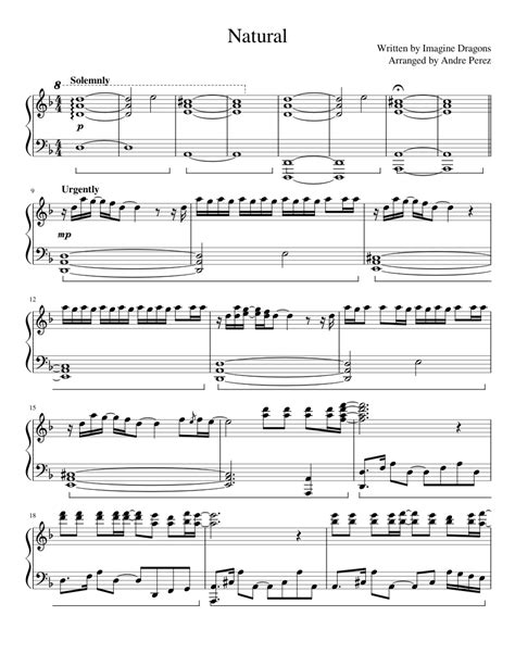 Natural Imagine Dragons Sheet Music For Piano Download Free In Pdf Or